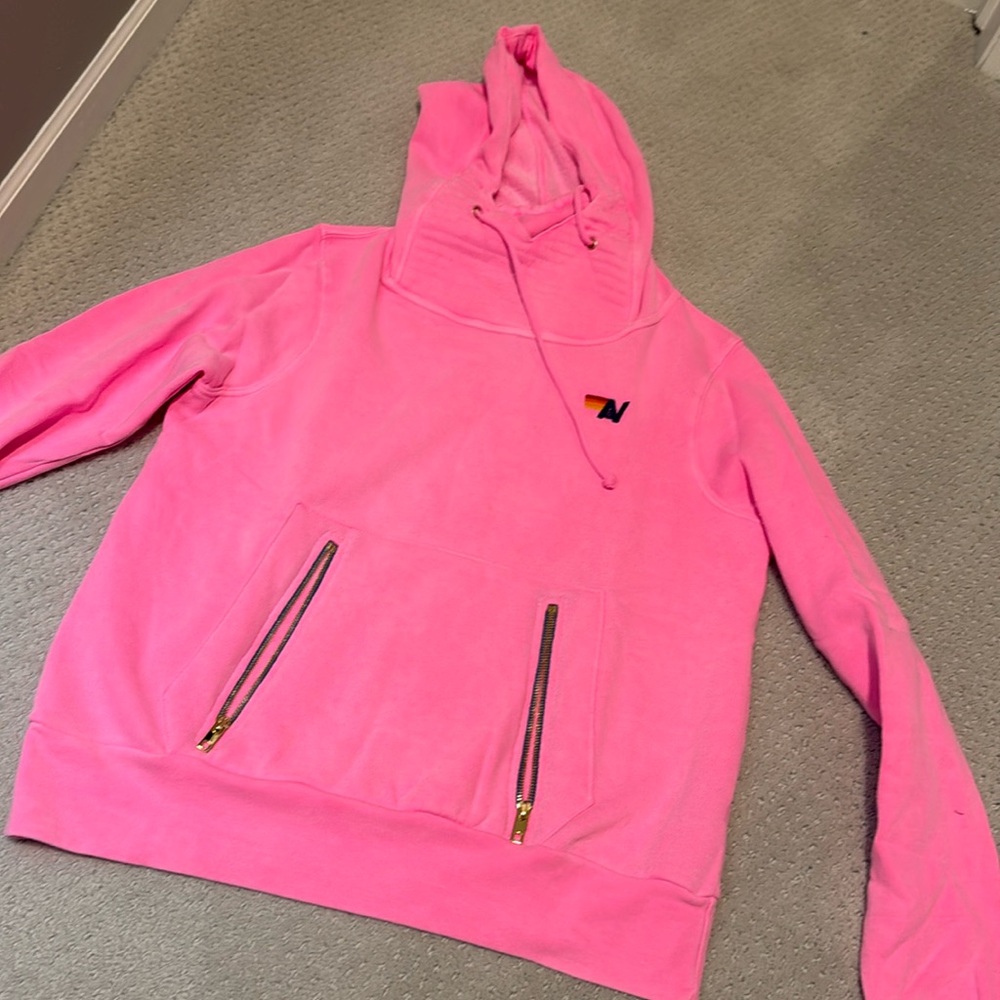 Aviator Nation Ninja Hoodie- neon pink -size small (S)